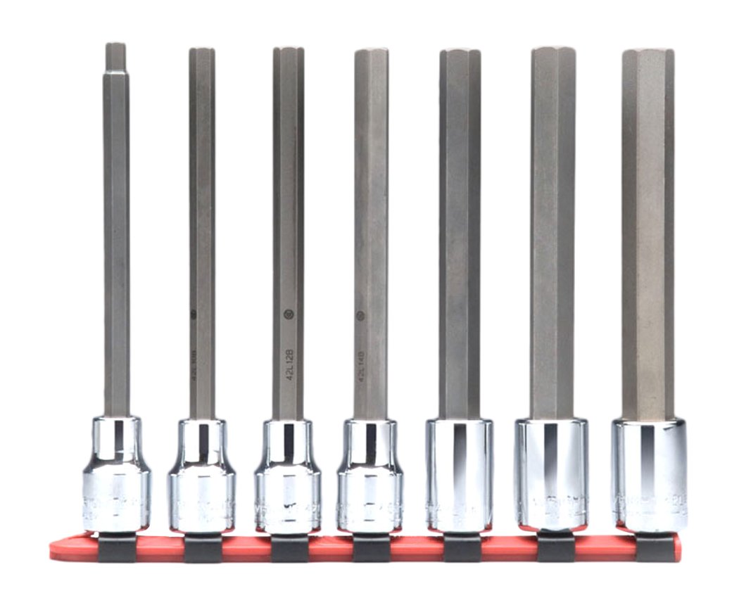 Wright Tool 316 3/8 Inch Drive 7 Piece Hex Bit Socket Set Long